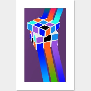 Abstract Colorful Rubik's Cube Posters and Art